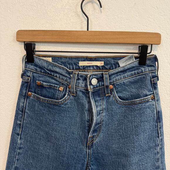 Levi's Wedgie Icon Fit High-Rise Skinny Denim Jeans Charleston Stroll Blue 25 - Picture 6 of 12